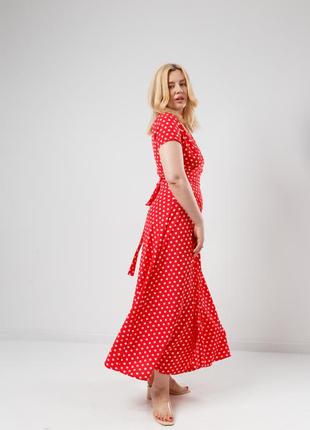 Платье с принтом в белый горошек