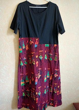 Платье хлопковое африканка shein