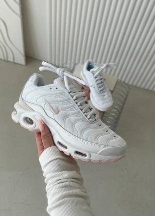 Nike tn plus triple white pink кроссовки женские кроссовки женски