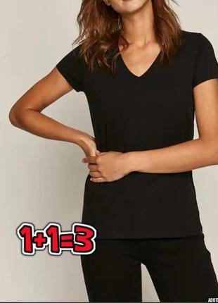 🎁1+1=3 базовая черная женская футболка la gear, размер 44 - 461 фото