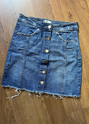 Юбка джинсовая на пуговицах мини юбка