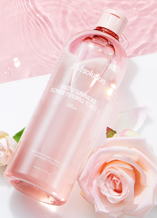 Тонер з екстрактом дамаської троянди jmsolution glow luminous flower firming toner xl 600 мл