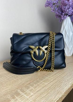 Шкіряна сумка pinko , чорна сумка pinko