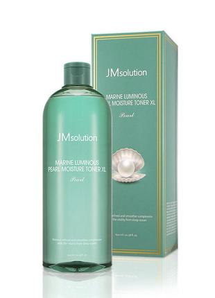 Зволожуючий тонер з екстрактом перлів jmsolution marine luminous pearl moisture toner xl