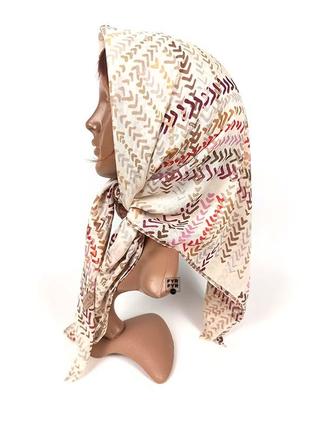 Батистовый тонкий хлопковый платок платок хлопок бежевый новый