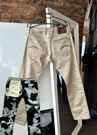 Очень крутые, оригинальные джинсы с начесом от g-star raw attacc low straight brown