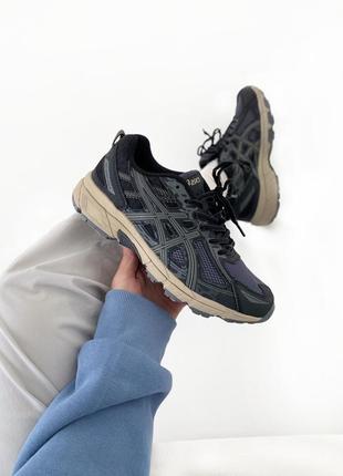 Женские кроссовки asics Svarta gel venture 6 black grey 36-37-38