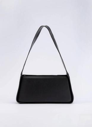 Универсальная черная сумка-багет2 фото