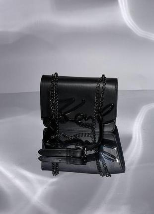 Сумка женская в стиле karl lagerfeld signature shoulder bag black4 фото