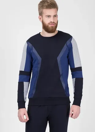 Реглан preppy кофта свитшот с кожаными вставками