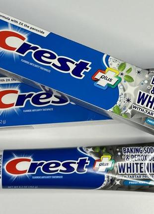 🦷 зубна паста crest baking soda & peroxide whitening, 232 грам