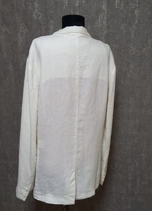 Піджак, жакет, блейзер лляний, білий ,однобортний,  100% льон італія ,лёгкий, літній.2 фото