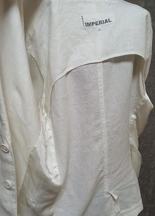 Піджак, жакет, блейзер лляний, білий ,однобортний,  100% льон італія ,лёгкий, літній.7 фото