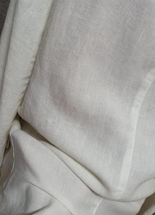 Піджак, жакет, блейзер лляний, білий ,однобортний,  100% льон італія ,лёгкий, літній.6 фото