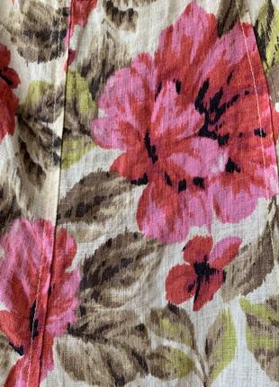 Длинная макси льняная юбка солнце клеш в цветы laura brook2 фото