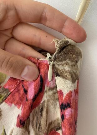 Длинная макси льняная юбка солнце клеш в цветы laura brook5 фото