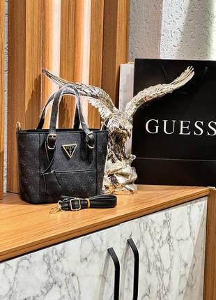 Сумка чорна жіноча guess сумка маленька гесс сумочка клатч крос-боді