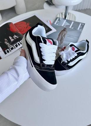 Кроссовки vans khu skool black white1 фото