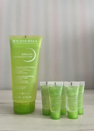 Гель для вмивання bioderma sebium gel moussant actif intense purifying and foaming gel