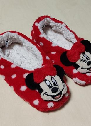 Фирменные(disney) тапочки микки маус мягенькие и теплые стелька 21 см  .