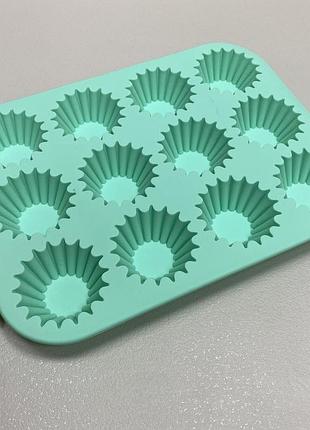 Форма для випікання кексів силіконова 31*23,5*2,5 см a-plus 1968 бірюзова