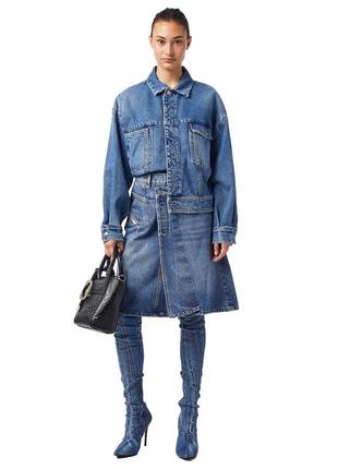 Жіноча вінтажна джинсова куртка diesel (італія), синього кольору, фасон оверсайз3 фото