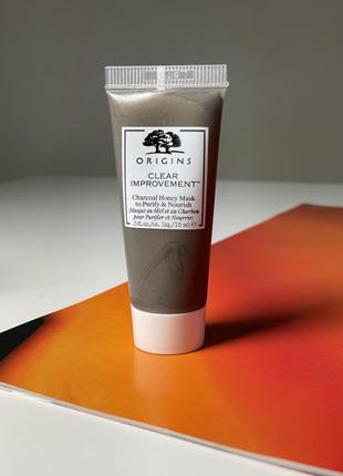 Міні очищуюча маска для обличчя origins clear improvement charcoal honey mask to purity and nourish 15 мл. оригінал. нова