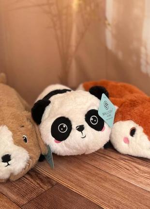 Игрушка панда, лисичка, собачка, мягкая игрушка, 2в1, игрушка-подушка, дорожная подушка, плюшевая игрушка, мягкая игрушка, подарок,детская подушка