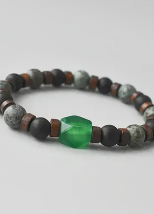Браслет с бусинами зеленый браслет