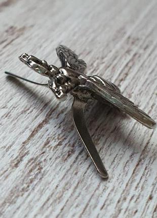 Краб металлический муха серебро2 фото