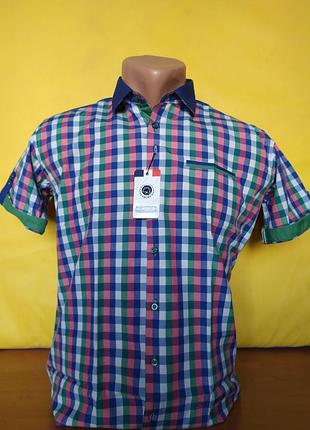 Рубашки новые молодежные мужские подросток летние короткий рукав