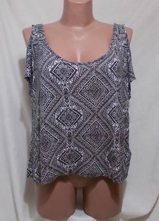 Топ короткий oversize с открытыми плечами вискоза 'sparkle & fade' usa 46-50р