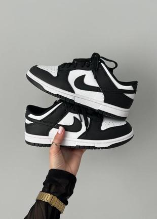 Женские кожаные кроссовки nike wody sb dunk low black white premium