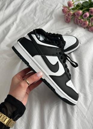 Жіночі шкіряні кросівки nike sb dunk low panda black white premium