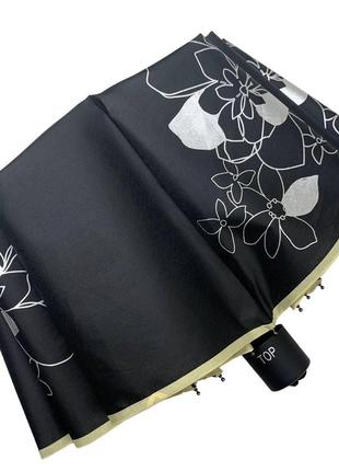 Женский складной механический зонт от toprain, черный, 0097-3