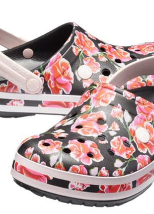 Crocs крокс сандалії босоніжки шльопанці сабо клоги crocband graphic ii clog floral black 205330-97j