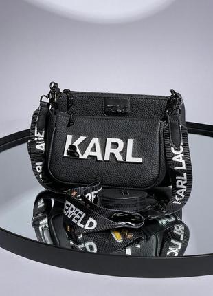 Сумка женская в стиле karl lagerfeld pochette black5 фото