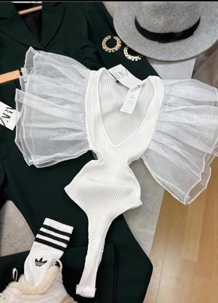 Розкішний боді в рубчик zara ♥️♥️♥️