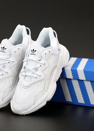 Жіночі шкіряні кросівки adidas ozweego adiprene white адідас озвіго