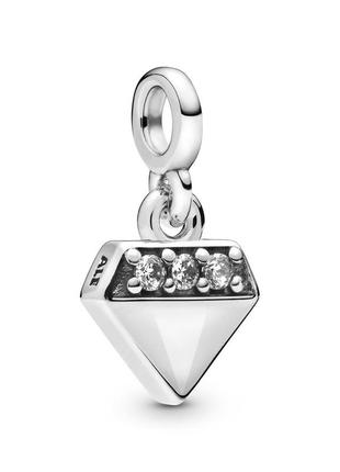 Серебряный шарм для браслетов пандора ми "мой бриллиант" 798368cz