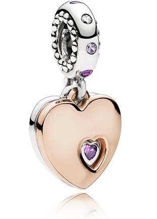 Серебряный шарм pandora-подвеска pandora    "часть моего сердца" 787235cfp