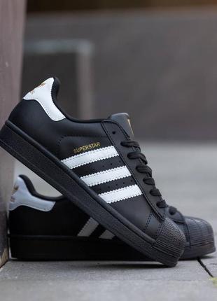 Adidas superstar black white женские кроссовки адидас суперстар кожаные