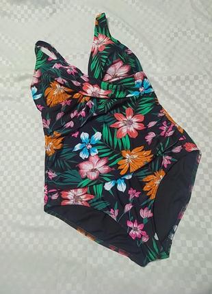 3xl суцільний купальник з квітковим принтом