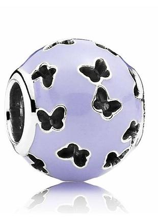 Срібна намистина pandora  "фіолетові метелики"