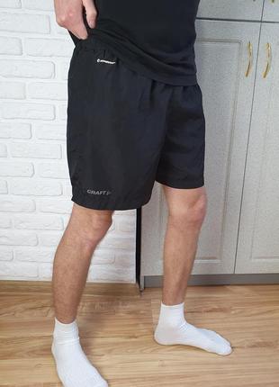 Мужские чёрные спортивные шорты craft coolmax крафт оригинал1 фото