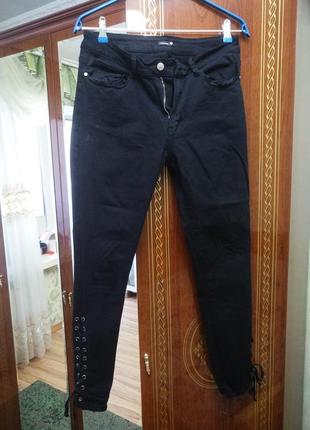 Джинси суперстрейч із корсетною зав'язкою на ногах l xl size xxl