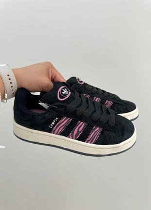 Adidas campus. campus black / pink zebra3 фото