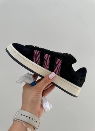 Adidas campus. campus black / pink zebra4 фото