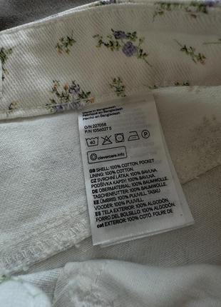 Джинси мом прямі білі штани в квітковий принт h&m4 фото