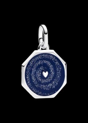 Серебряный медальон "галактическое сердце" пандора ми